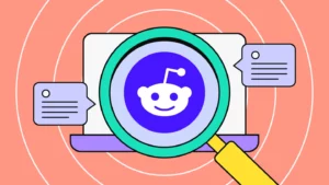 Reddit logo under the microscope